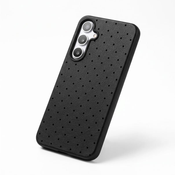Carcasă din spate cu puncte fine pentru Samsung Galaxy A36 5G Rezistentă Margine ridicată în jurul obiectivelor Textură granuloasă pe spate negru