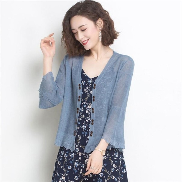 Cardigan da donna P1971 blu XS