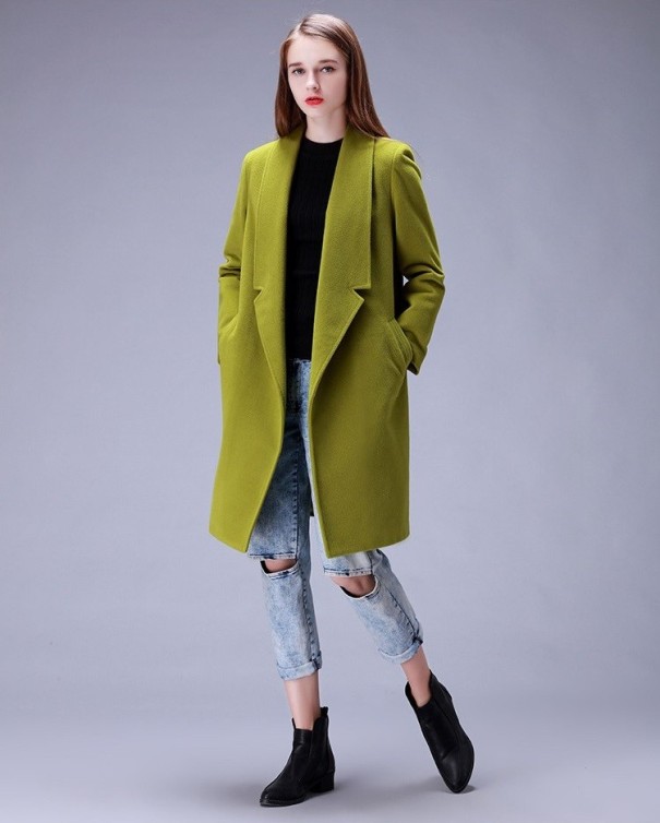 Cardigan de damă din cașmir J2545 verde XXL