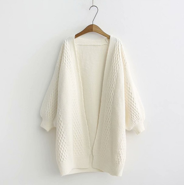 Cárdigan de punto para mujer A2156 crema