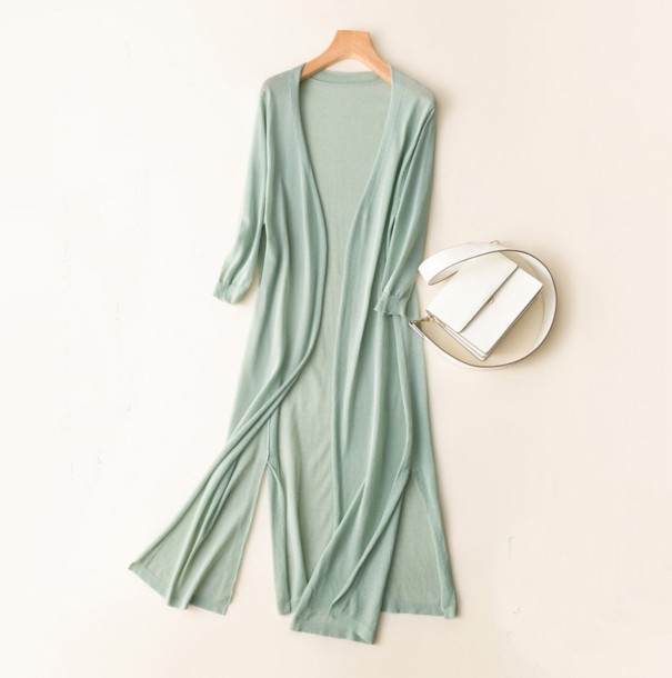 Cardigan doux pour femmes vert L