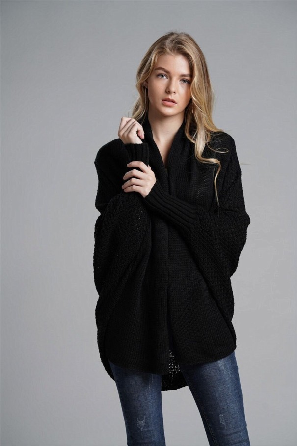 Cardigan en tricot pour femmes A2201 noir