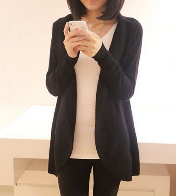 Cardigan en tricot pour femmes A2952 noir XS