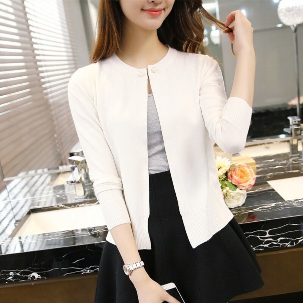 Cardigan en tricot pour femmes avec perles blanc XS