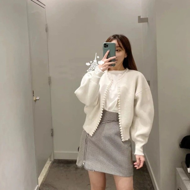 Cardigan Femme P1453 blanc XL