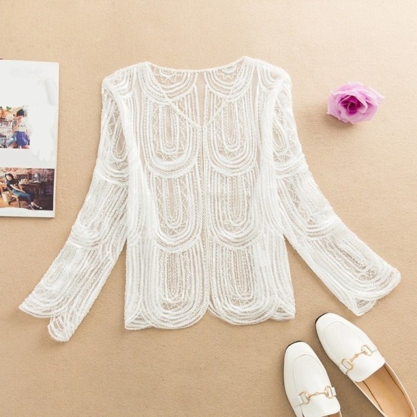 Cardigan femme P1685 blanc