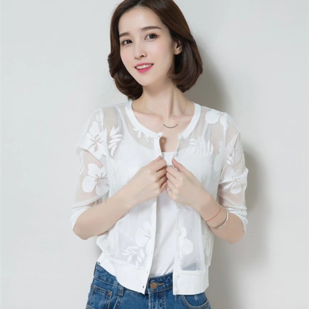 Cardigan femme P1810 blanc XS