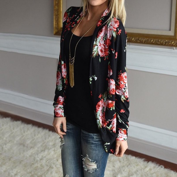 Cardigan mit Blumenmuster für Damen XL
