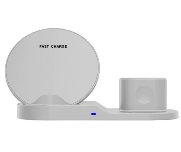 Cargador inalámbrico con soporte blanco
