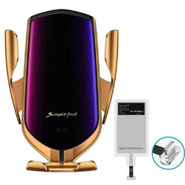 Cargador inalámbrico para coche con receptor dorado 3