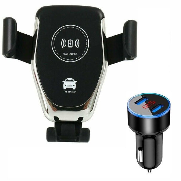 Cargador inalámbrico para coche con soporte K740 negro 2
