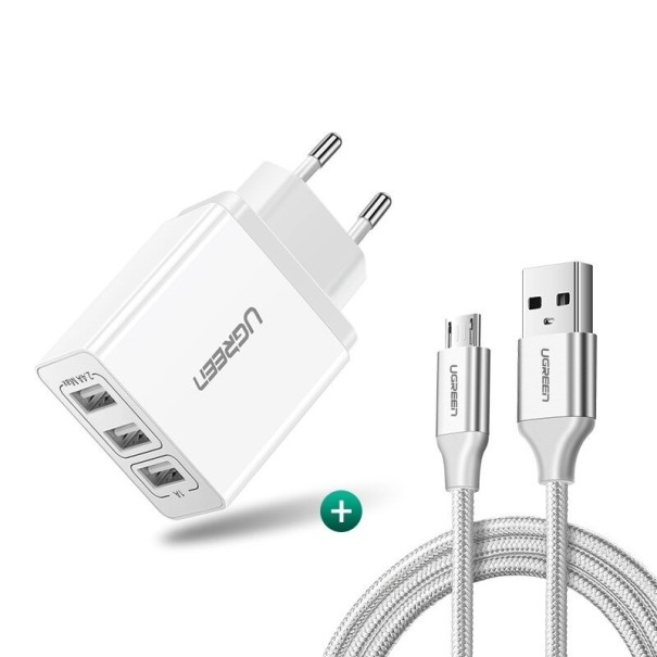 Cargador USB 3 puertos blanco 2