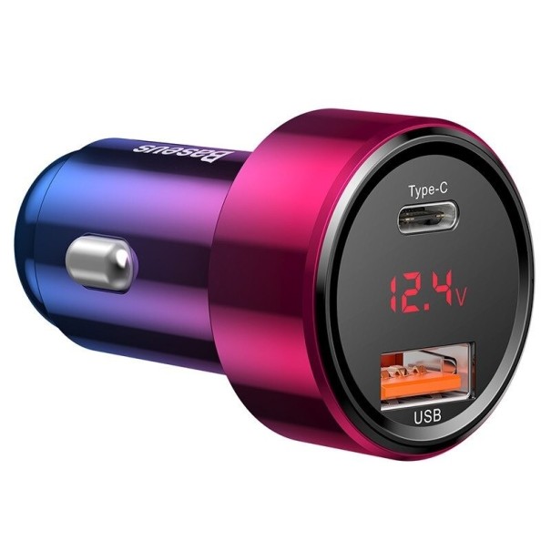 Caricabatterie da auto USB / USB-C K781 rosa scuro