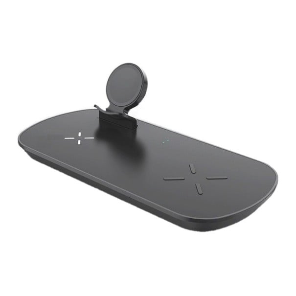 Caricabatterie wireless 3 in 1 per orologi Galaxy Watch, auricolari AirPods e telefono Supporto con supporto per orologi Potenza fino a 10 W Nero 1