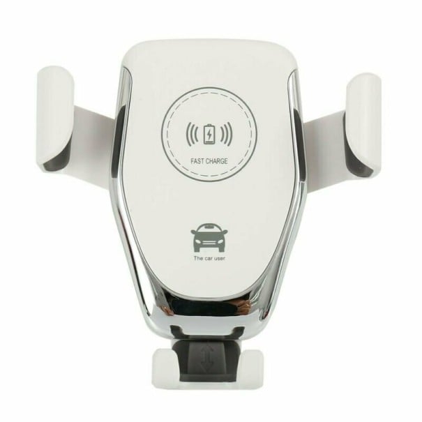 Caricabatterie wireless per auto 10 W con supporto per telefono da ventilazione Connettore Micro USB Materiale ABS e policarbonato Dimensioni bianco 1