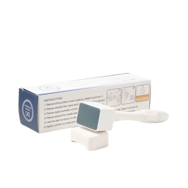 Carimbo com microagulhas Derma carimbo 140 microagulhas Comprimento ajustável das agulhas Microagulhamento Renovação da pele ABS antiderrapante Aço inoxidável 1