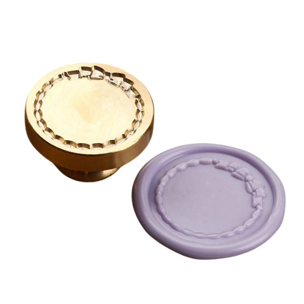 Carimbo de Selo 25 mm Selo para Envelopes e Decorações para Selagem a Cera de Anúncios Cabeça Redonda em Latão Dourado 1