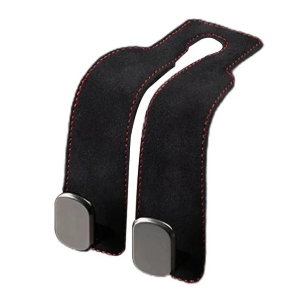 Cârlig auto pentru suportul de cap cu capăt dublu din metal, design elegant, suprafață moale, potrivit pentru genți, sacoșe și îmbrăcăminte negru