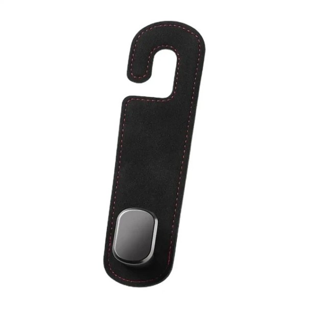 Cârlig auto pentru suportul de cap, design elegant cu capăt curbat, suprafață moale și cârlig metalic pentru genți, sacoșe, îmbrăcăminte negru