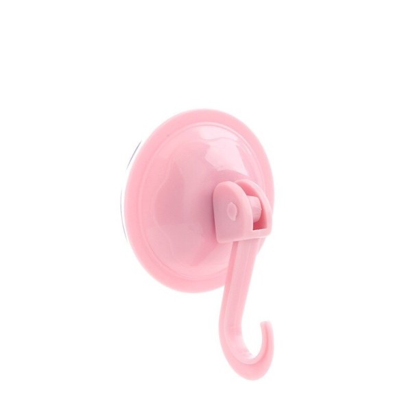 Cârlig din plastic cu ventuză 4 buc roz