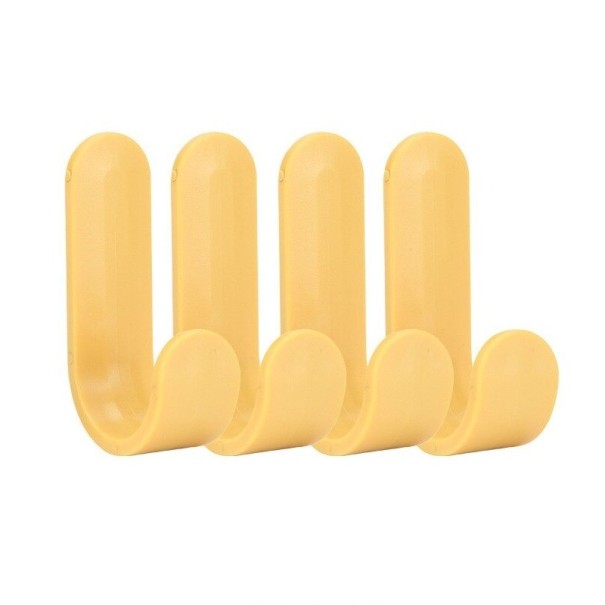Cârlige autoadezive din plastic 4 buc galben