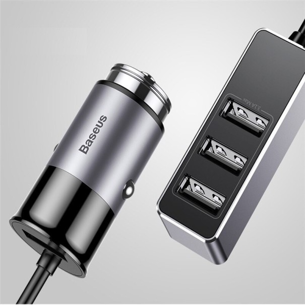 Carregador de carro 4x USB cinzento