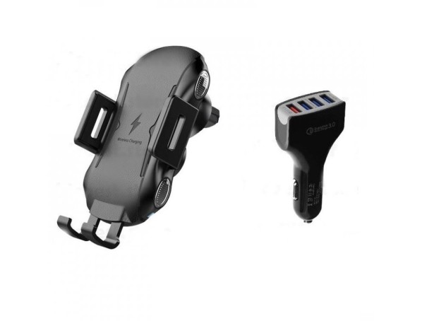 Carregador sem fios para carro com adaptador 4 portas USB 2