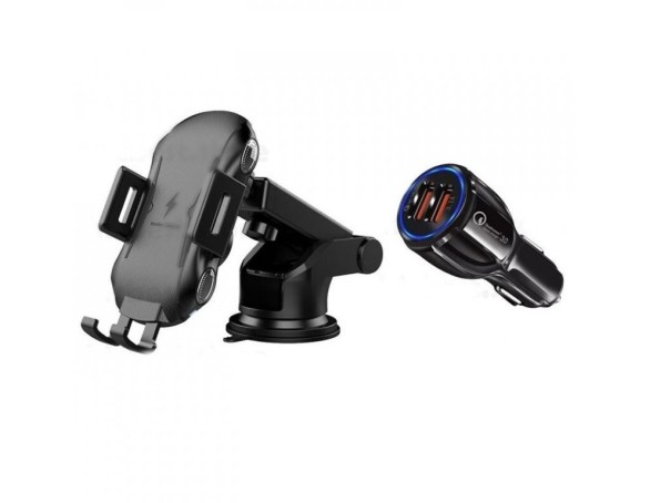 Carregador sem fios para carro com adaptador Dual USB 1