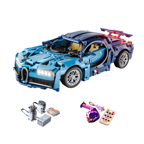 Carro de corrida elétrico dobrável azul 1:14 36 x 16,5 x 8,5 cm Modelo de carro desportivo Luzes LED Controlo remoto Brinquedo para crianças 6+ 1