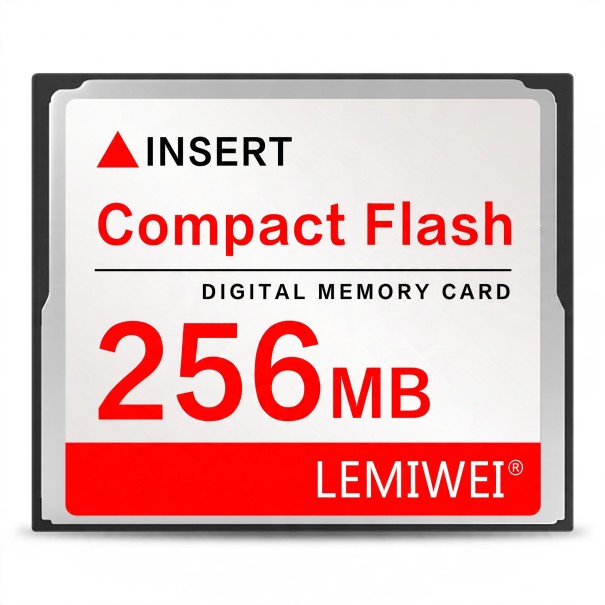 Cartão de memória CF Compact Flash LEMIWEI 256 MB Cartão de Memória Digital Branco e Vermelho Para máquina fotográfica digital e leitor de cartões CF 1