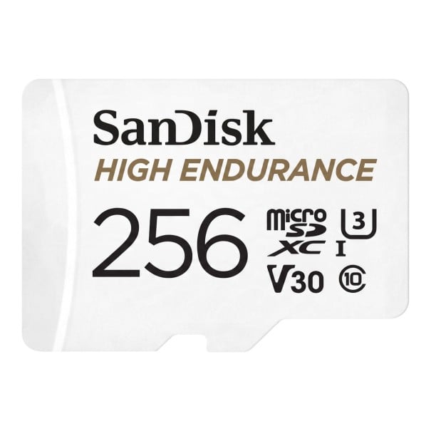 Cartão de memória SanDisk High Endurance microSDXC 256 GB UHS-I Classe U3 V30 e Classe 10 Branco Para câmara e móvel Na gravação de vídeo 1