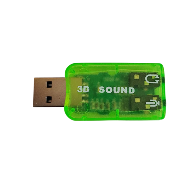 Carte son externe USB 2.0 indépendante 5,2 x 2,3 x 1,2 cm Adaptateur avec port casque et microphone Plug and Play pour PC vert