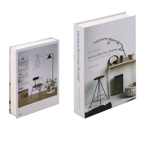 Cartea falsă cutie decorativă Monochrome Home Carte de depozitare deschisă Ascunzătoare secretă pentru bibliotecă Decorațiune modernă 1