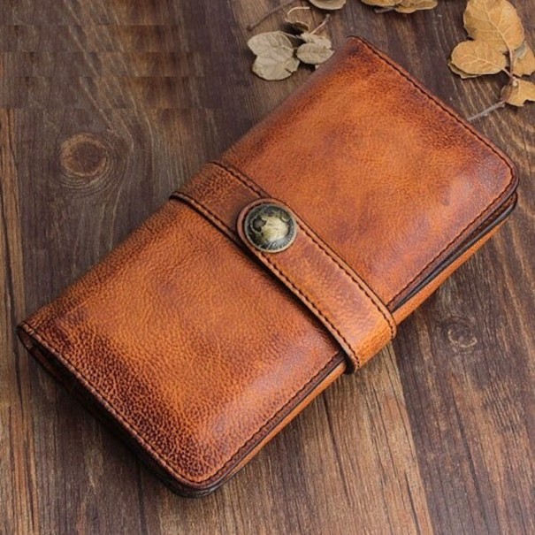 Carteira de couro grande para homem M663 1