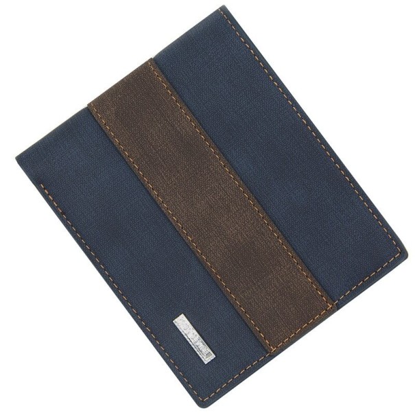 Carteira de couro masculina M616 azul escuro