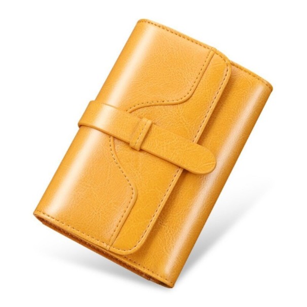 Carteira de pele feminina M397 amarelo