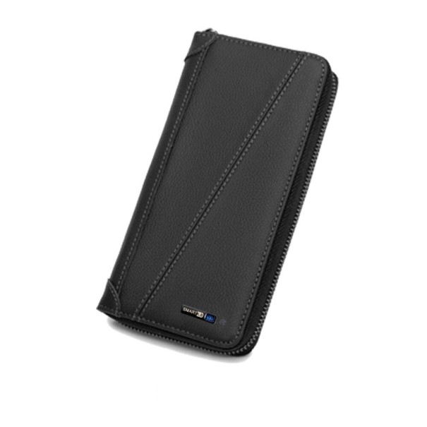 Carteira de pele grande para homem M633 preto