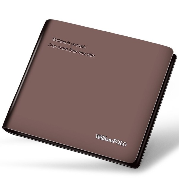 Carteira de pele masculina M604 castanho