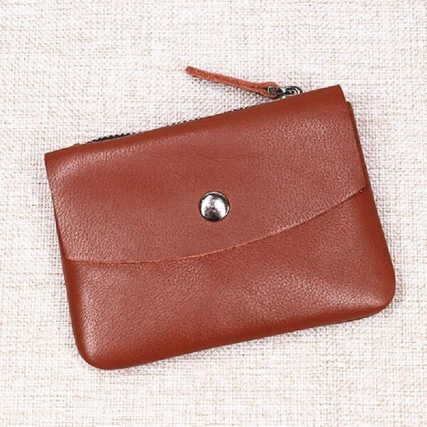 Carteira de pele masculina pequena M541 castanho