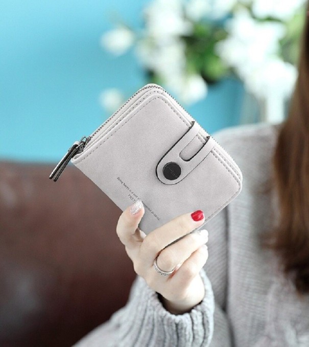 Carteira de pele pequena para senhora M139 cinzento claro