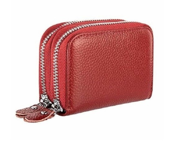 Carteira dupla pequena para senhora vermelho