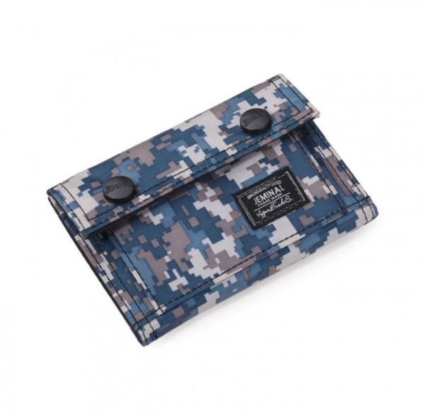 Carteira masculina com padrão militar azul