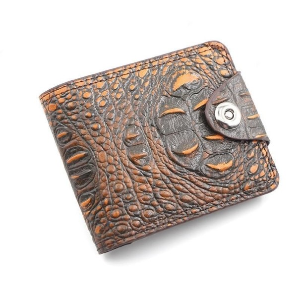 Cartera de hombre con estampado de cocodrilo M561 marrón