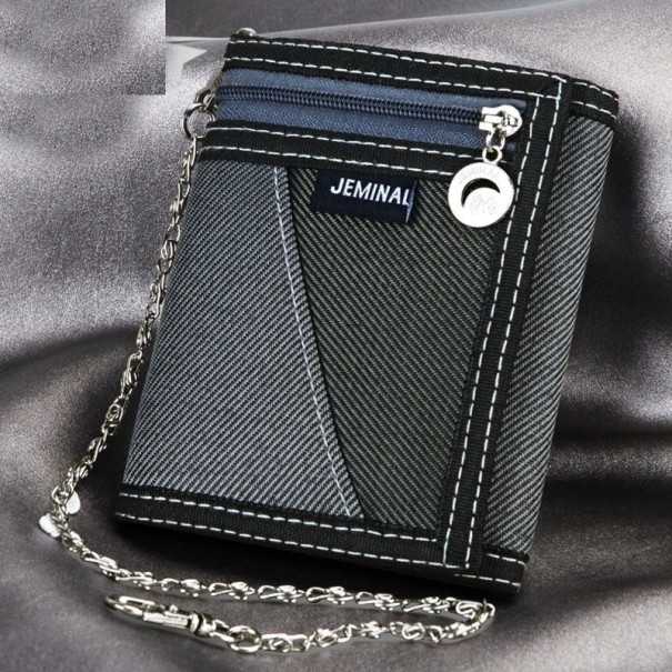 Cartera de hombre con velcro M486 gris