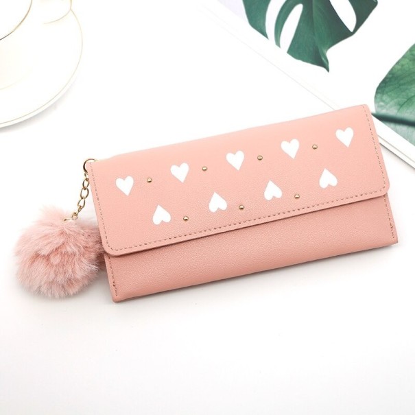 Cartera de mujer con corazones M367 rosa