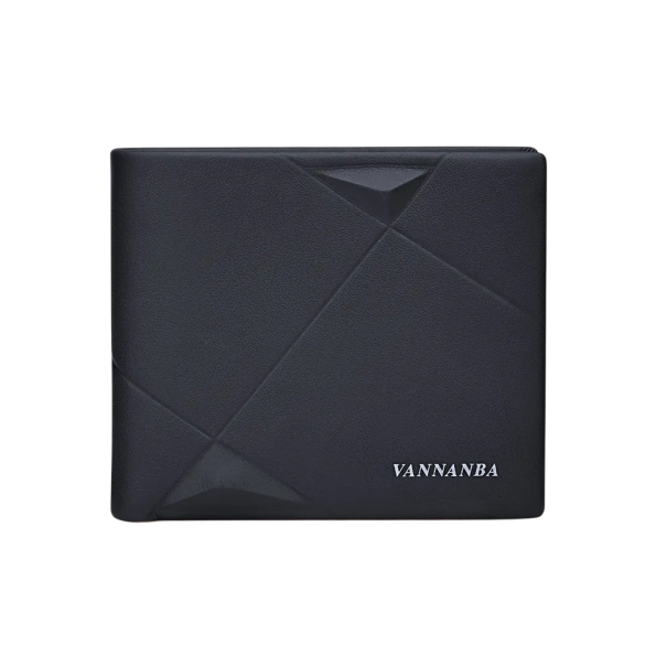 Cartera de piel para hombre 9 x 11 cm Cartera de piel de alta calidad con ranuras para tarjetas Elegante cartera pequeña para hombre negro