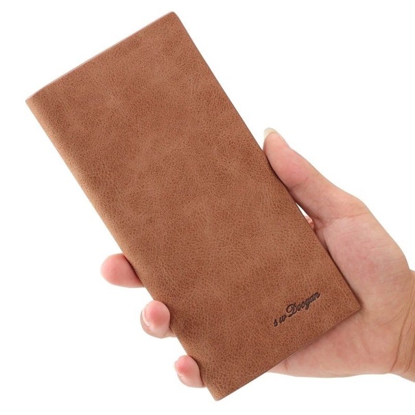Cartera de piel para hombre grande M494 marrón