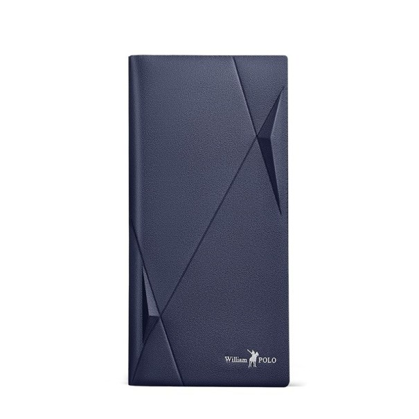 Cartera de piel para hombre grande M523 azul oscuro 1