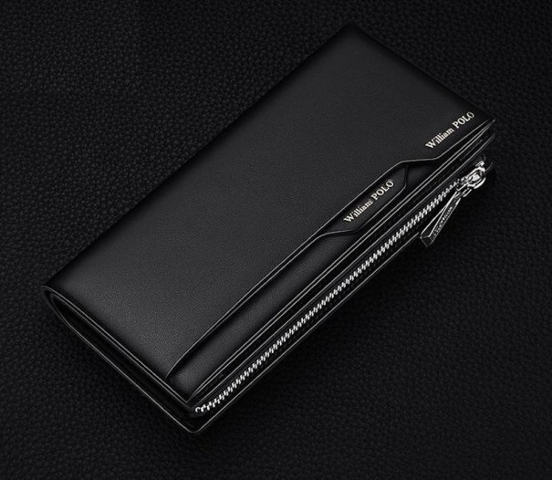 Cartera de piel para hombre grande M650 negro 2