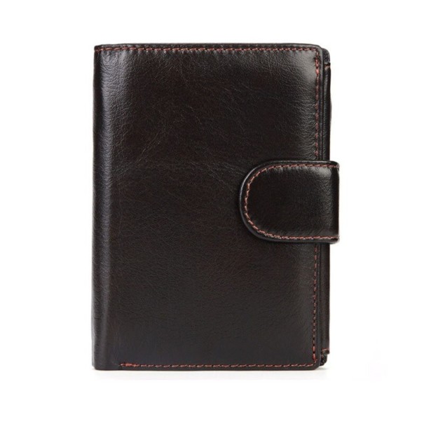 Cartera de piel para hombre M439 marrón oscuro